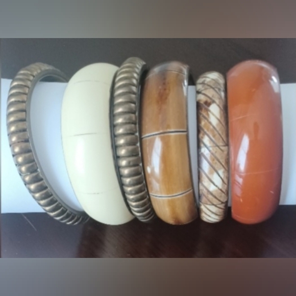 Multi Color Seed Beaded Hoop Earrings & Ethiopian Mixed bracelets Set - Picture 5 of 9